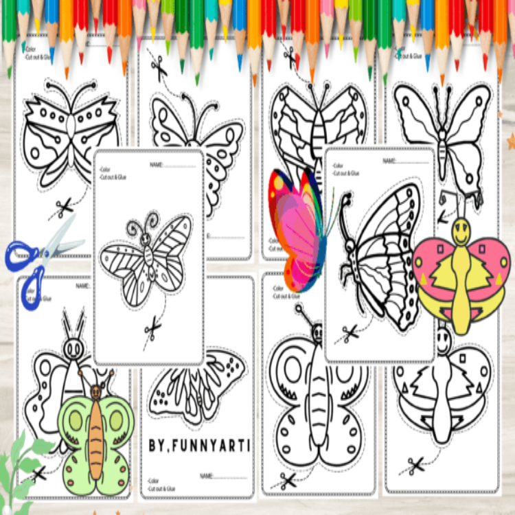 Butterfly scissor skills practice made by teachers
