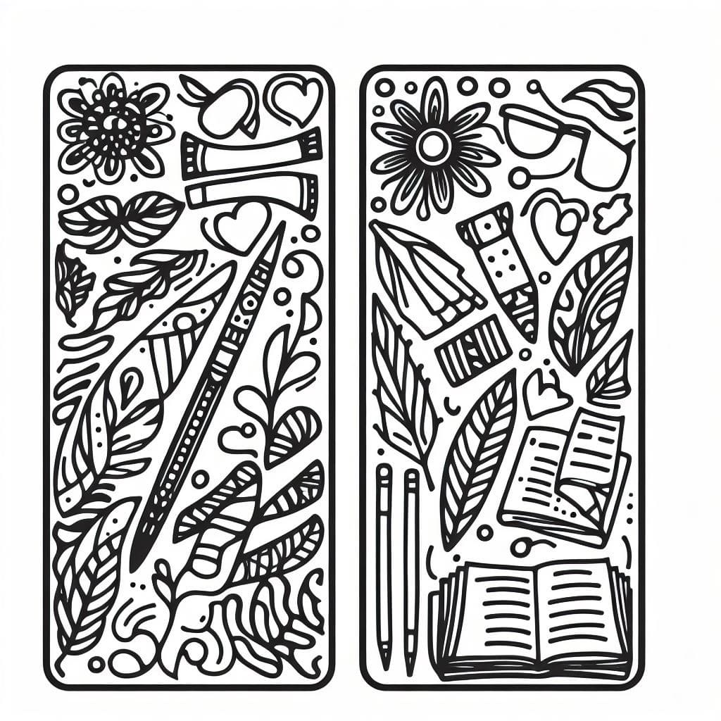 Bookmark coloring pages