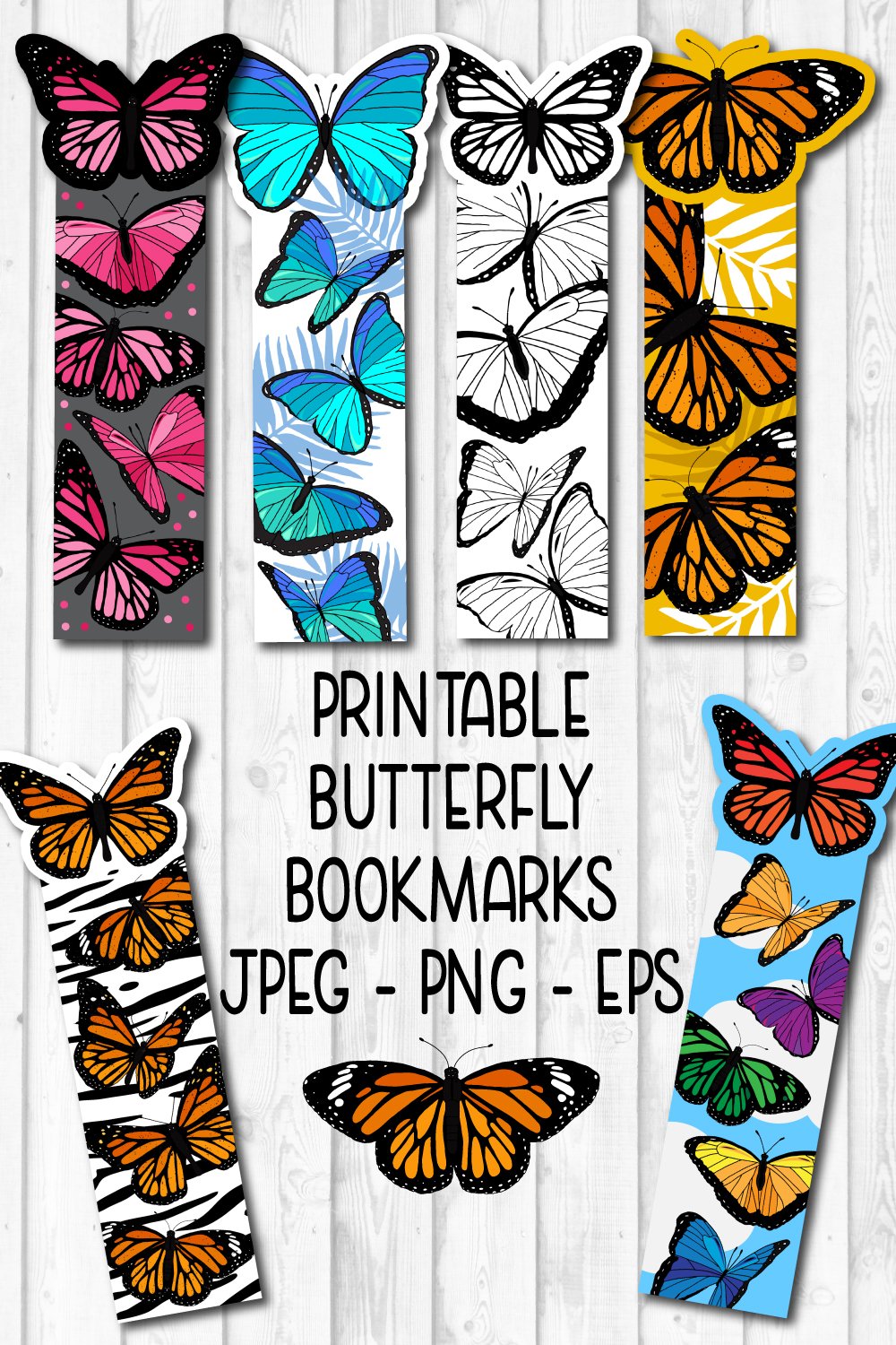 Butterfly bookmark printable bookmarks nature bookmark