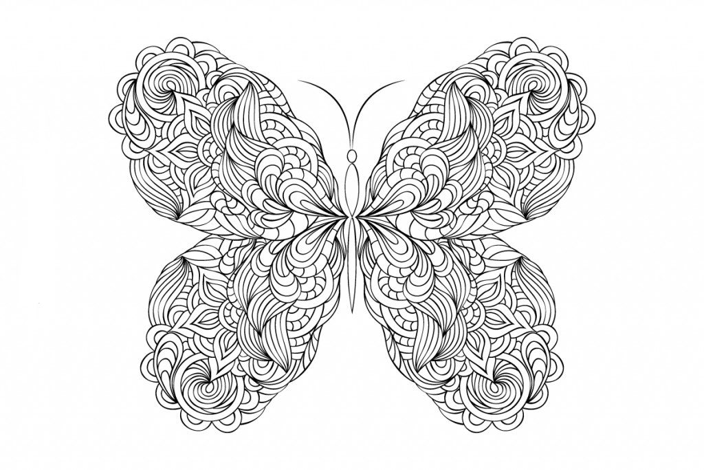 Butterfly coloring pages for adults