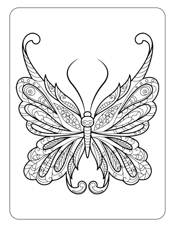 Unique butterfly printable coloring pages for adults or