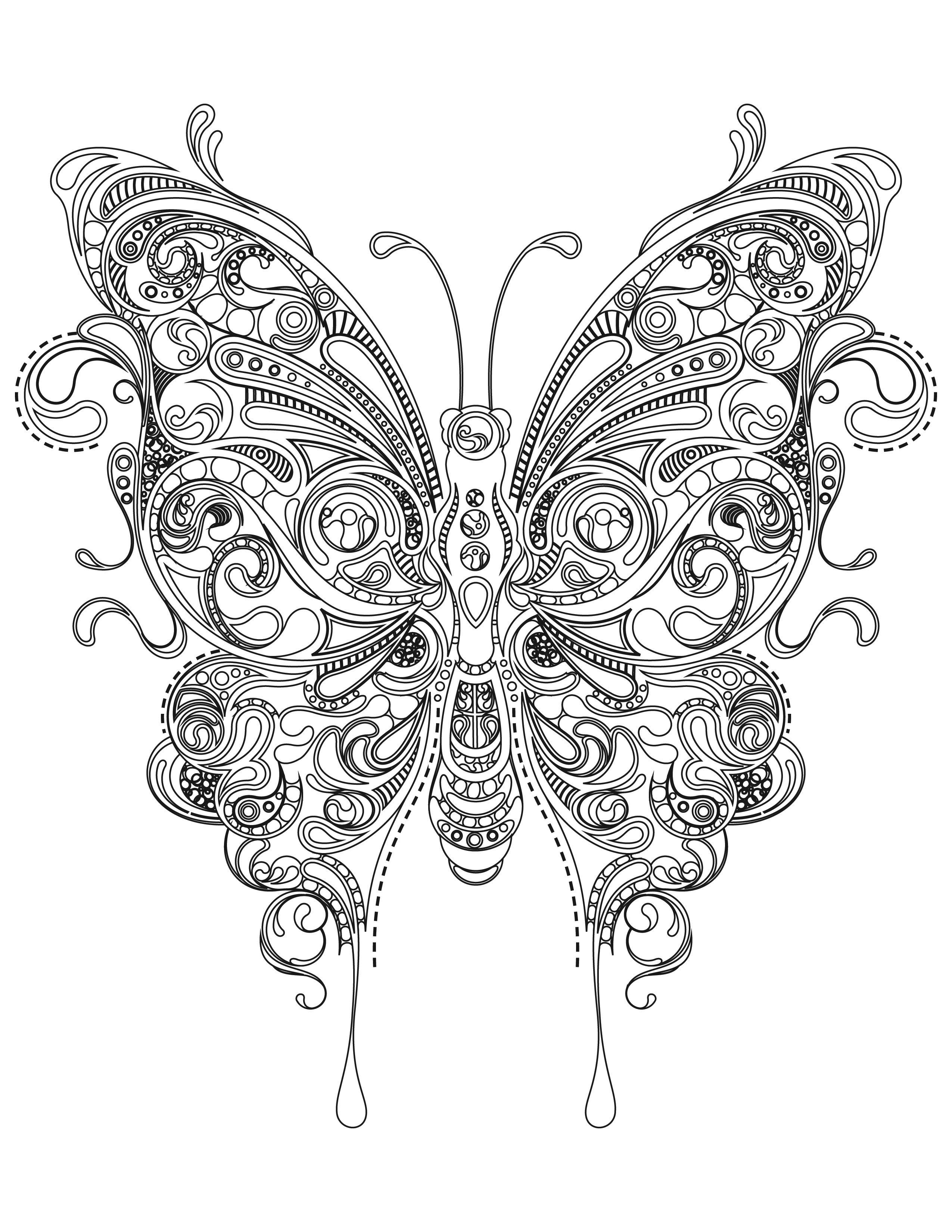 Butterfly coloring pages for adults