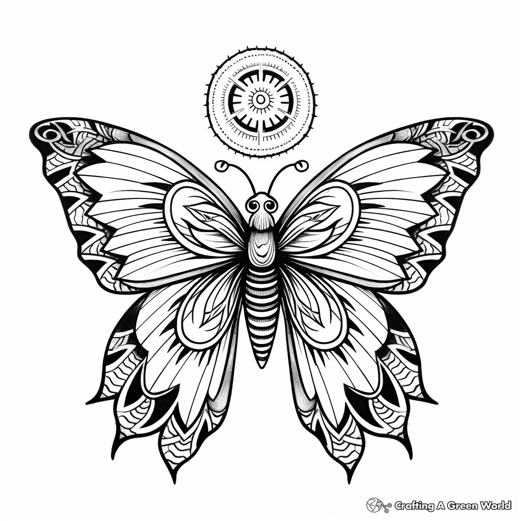 Butterfly mandala coloring pages