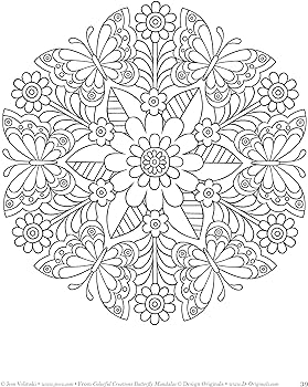 Colorful creations butterfly mandalas coloring book pages designed to inspire creativity design originals gorgeous designs tips from jess volinski artist of the notebook doodles series jess volinski books