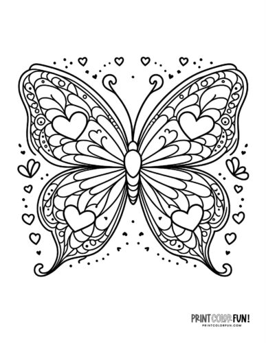 Butterfly coloring pages clipart collection with both easy plex designs at
