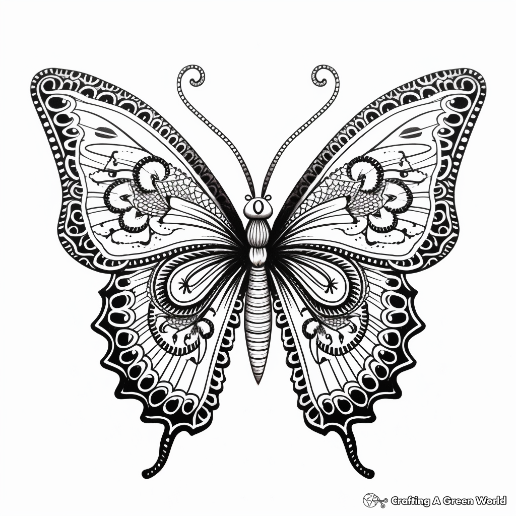 Butterfly mandala coloring pages