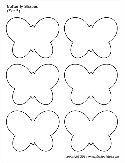 Butterfly shapes free printable templates coloring pages