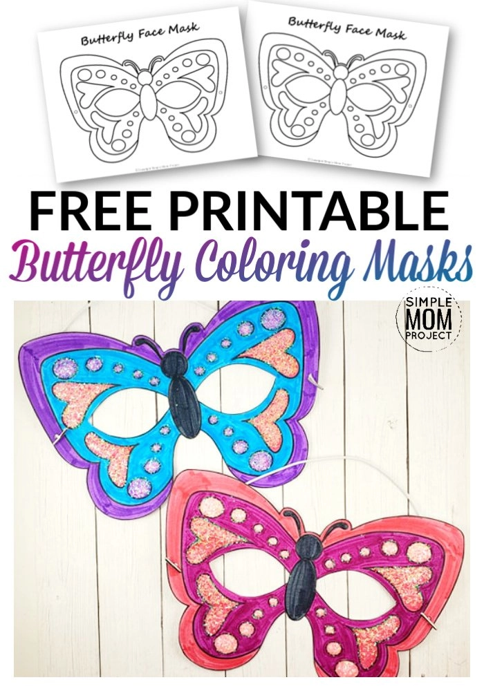 Free printable butterfly mask template coloring page â simple mom project