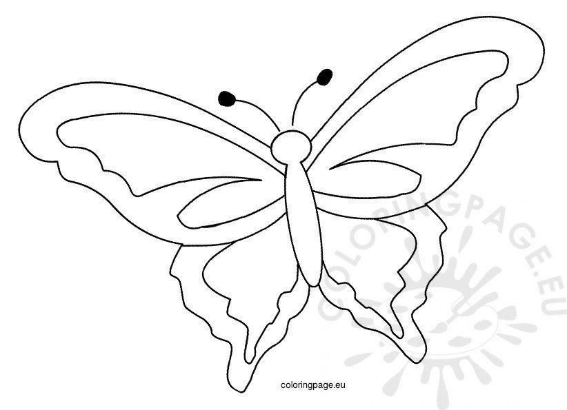 Printable spring butterfly template coloring page