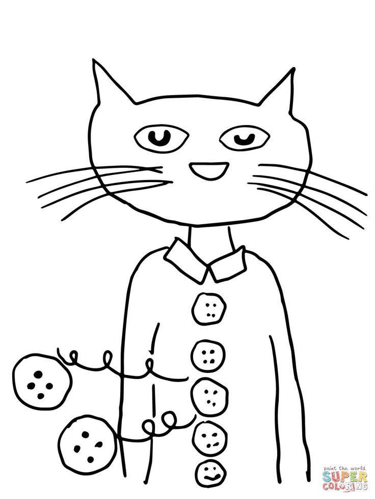 Pete the cat groovy buttons coloring page from pete the cat category select from printable crafts of cartoonsâ cat coloring page pete the cat cat colors