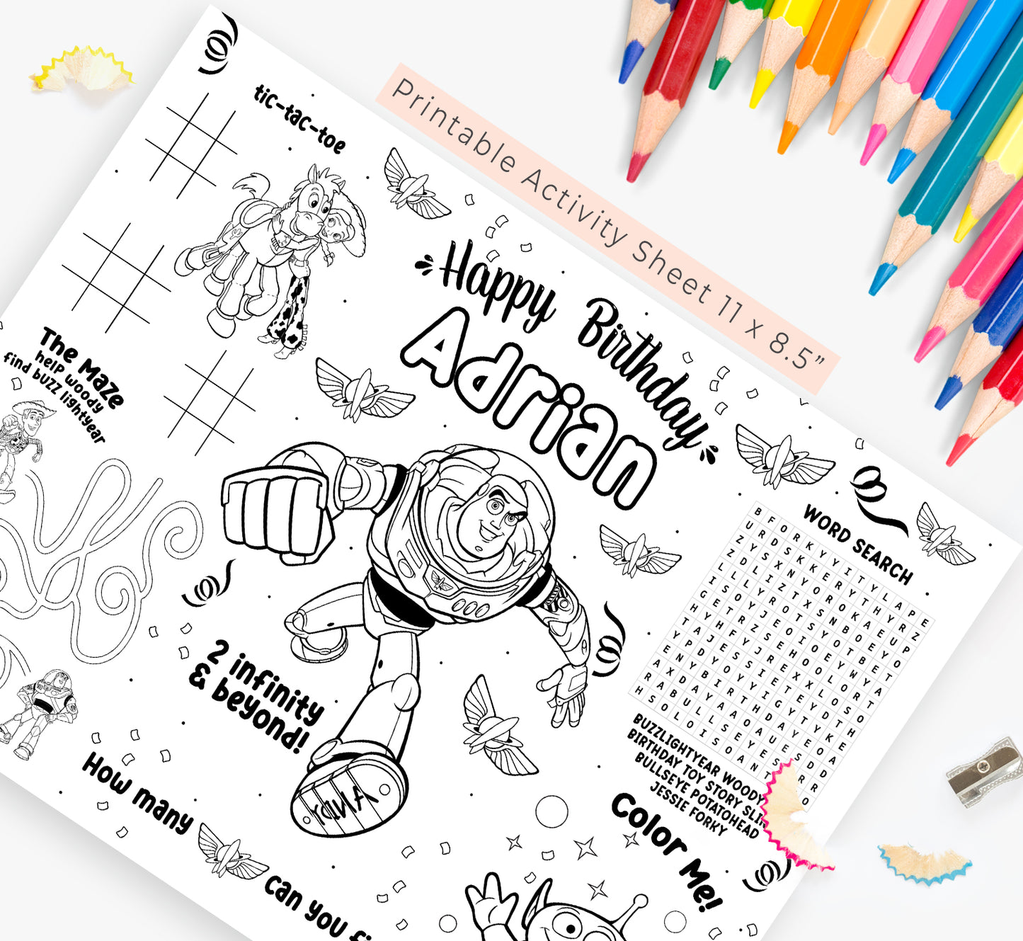Buzz lightyear activity sheet â