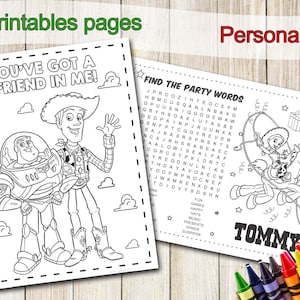 Toy story coloring pages party favors toy story birthday party favor toy story coloring book toy story activities stay at home