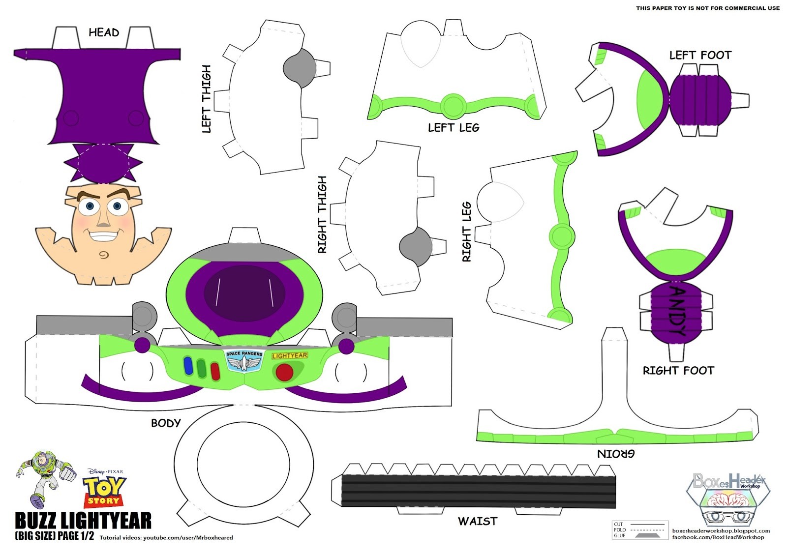 Buzz lightyear papercraft buzz lightyear template stumepartyrun