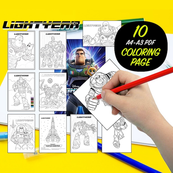 Lightyear coloring pages a a pdf instant digital download buzz lightyear printables buzz lightyear coloring book clipart print toy story download now