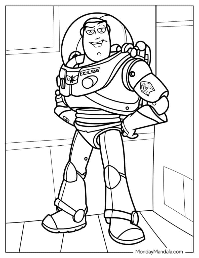 Buzz lightyear coloring pages free pdf printables