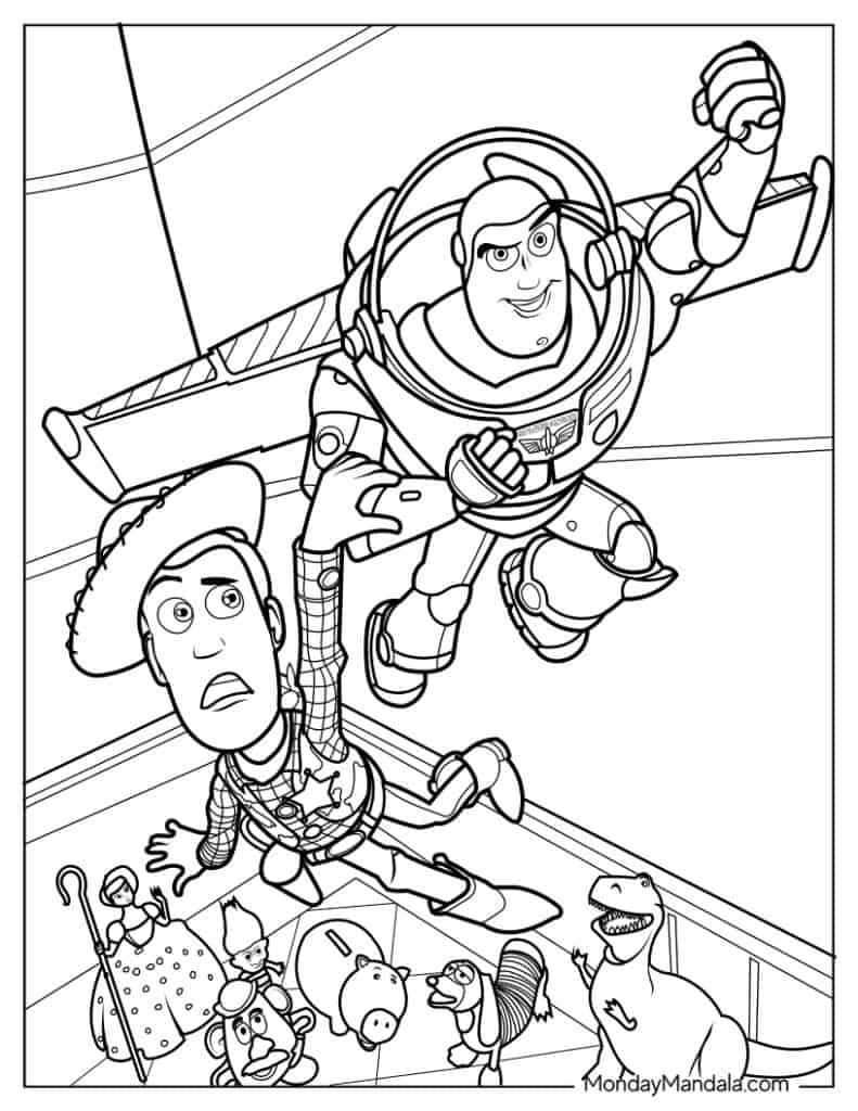Buzz lightyear coloring pages free pdf printables