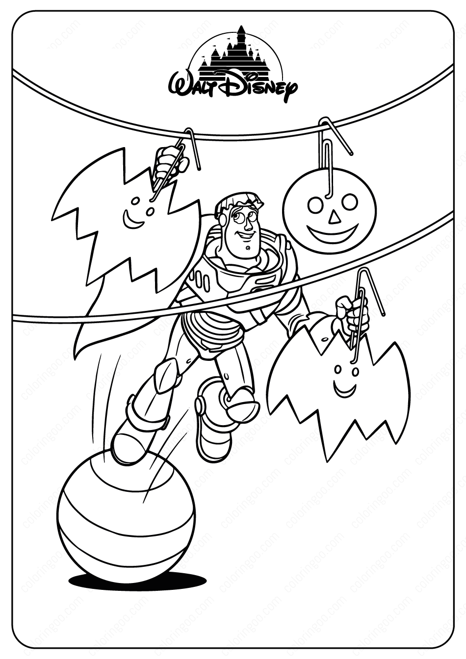 Disney toy story buzz halloween coloring pages