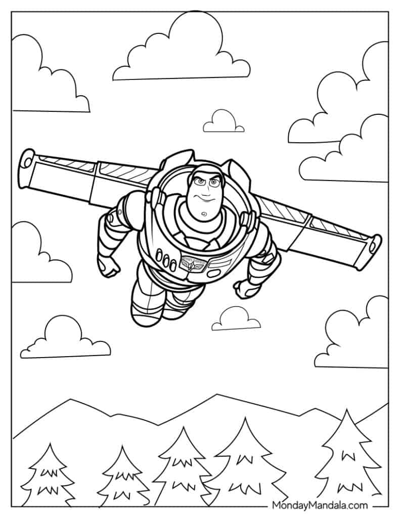 Buzz lightyear coloring pages free pdf printables