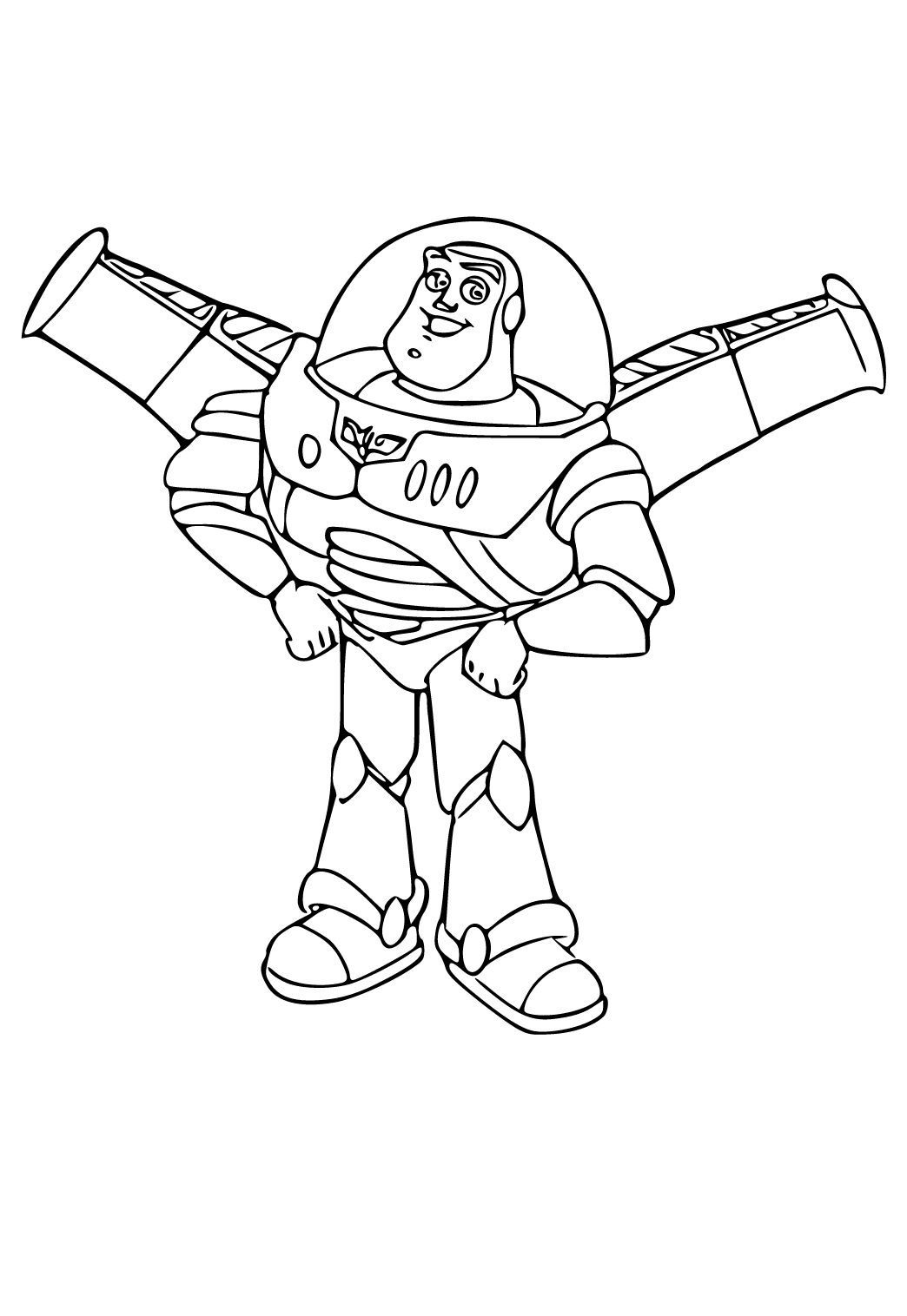 Free printable buzz lightyear wings coloring page for adults and kids