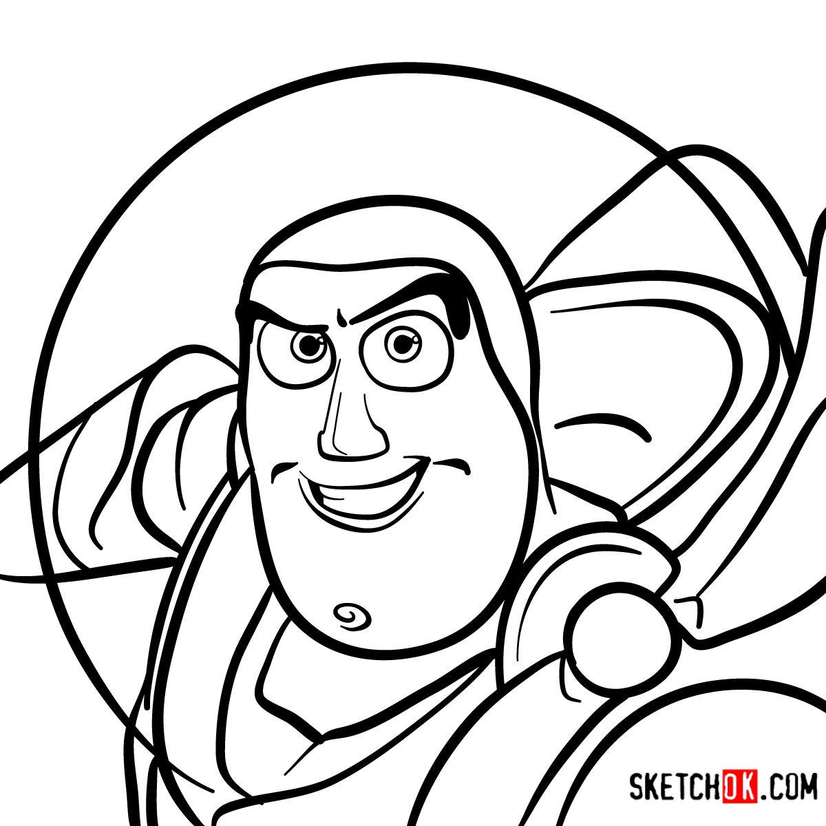 How to draw buzz lightyears face toy story