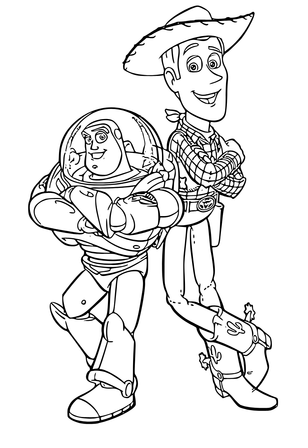Free printable woody friends coloring page for adults and kids