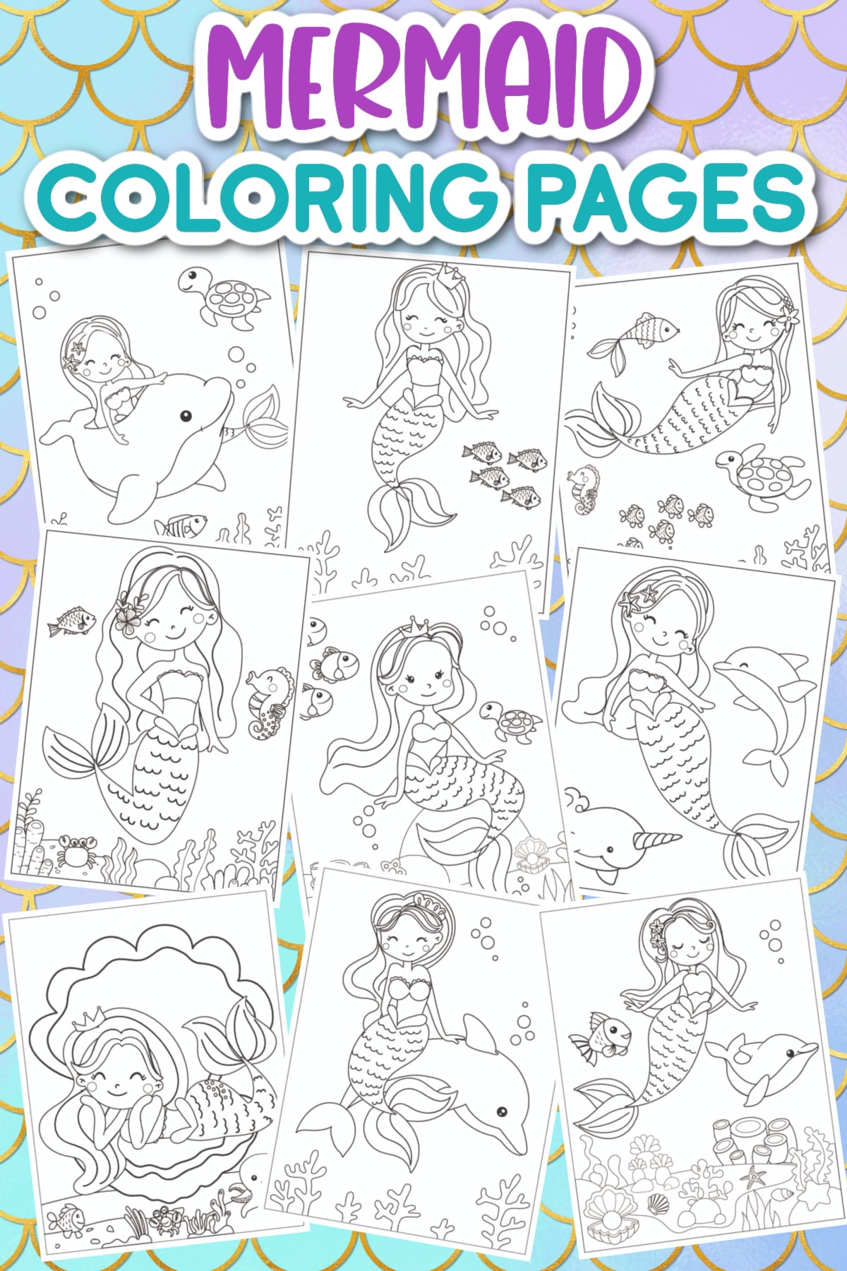 Mermaid coloring pages free printable
