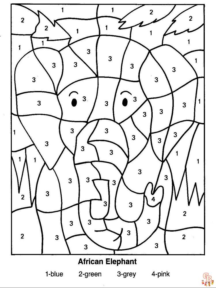 Color by number coloring pages for kids