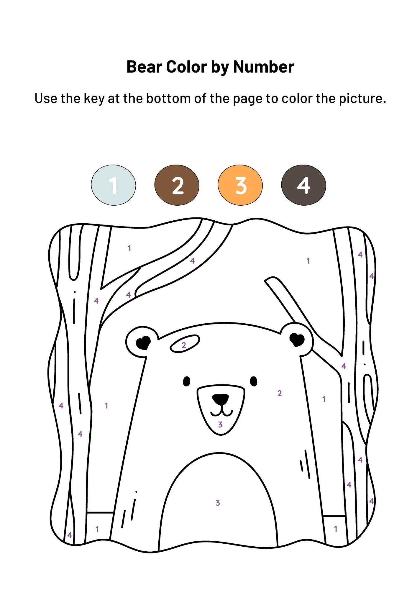 Free printable color by number pages
