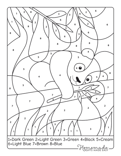 Free color by number printables for kids