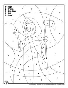 Halloween color by number pages woo jr kids activities childrens publishing