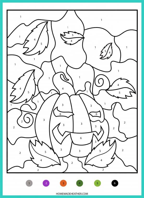 Free halloween color by number printables homemade heather