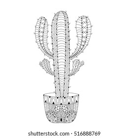 Zentangle mexican cactus vector illustration hand stock vector royalty free