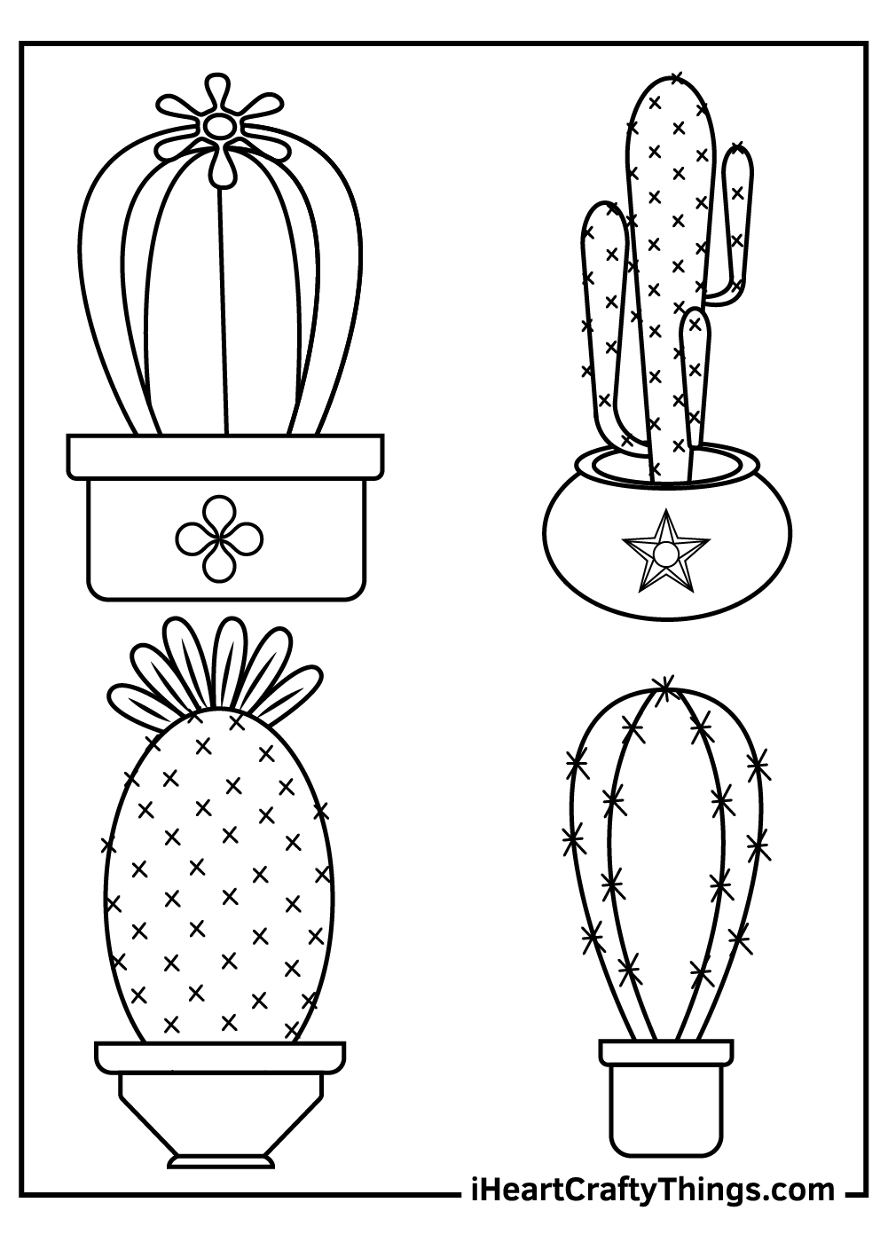 Cactus coloring pages updated