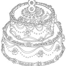 Birthday cake coloring pages