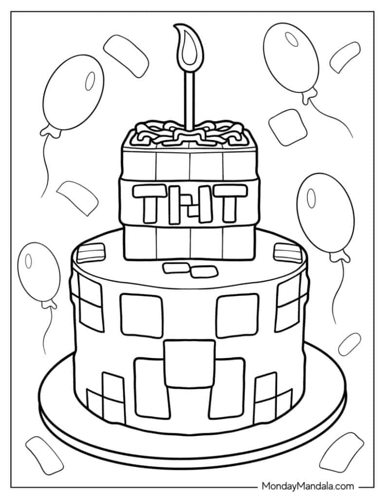Cake coloring pages free pdf printables