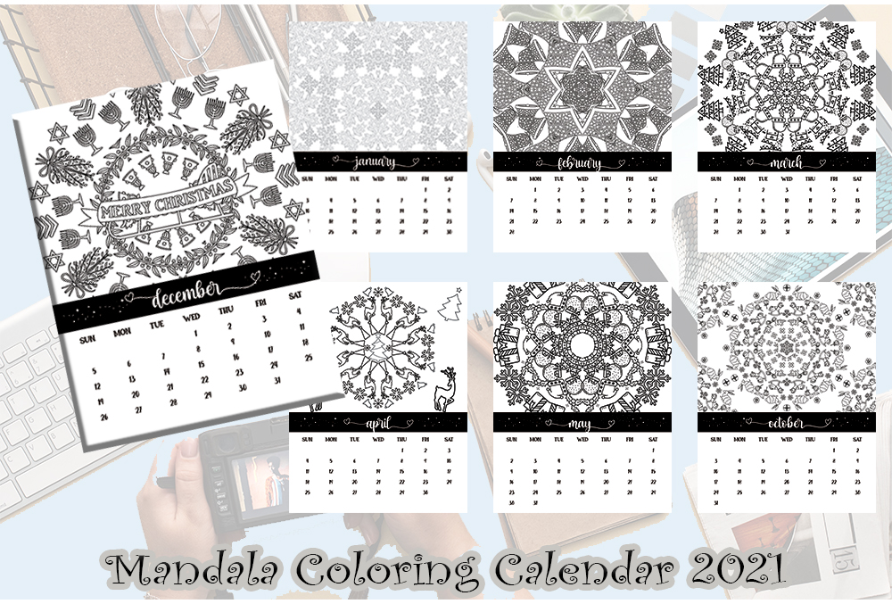 Free printable mandala coloring calendar