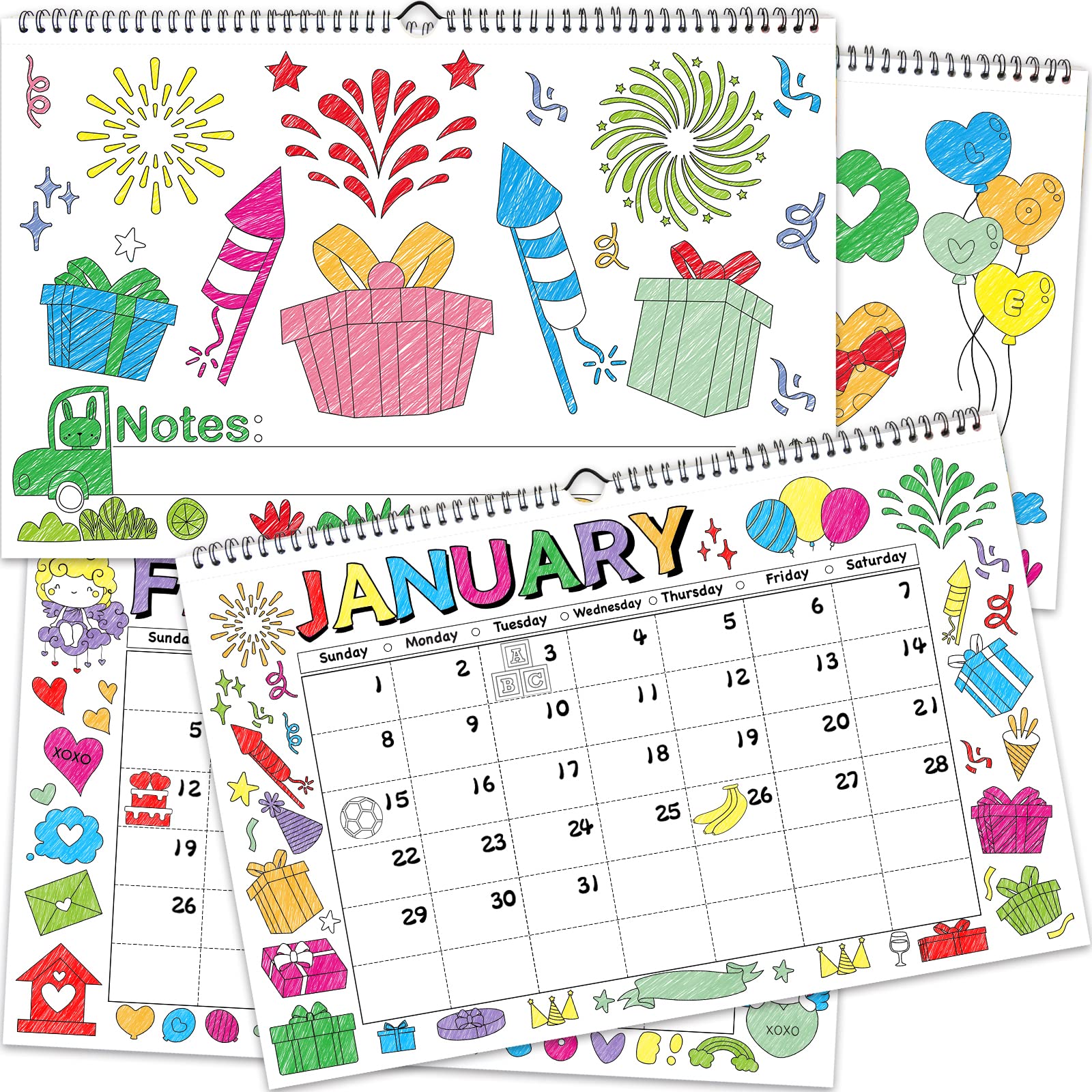 Wall calendar for kids coloring calendar perforated sheets wall calendar x home classroom office products