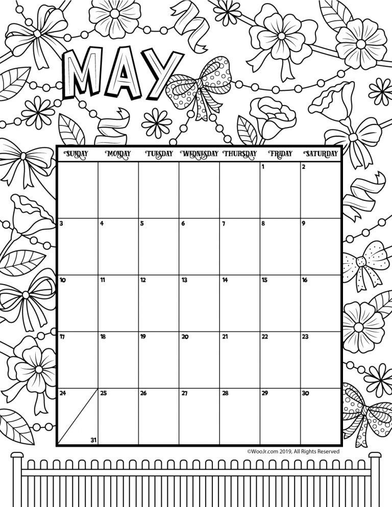 Printable coloring calendar for and woo jr kids activities childrens publishing coloring calendar kids calendar free printable calendar templates
