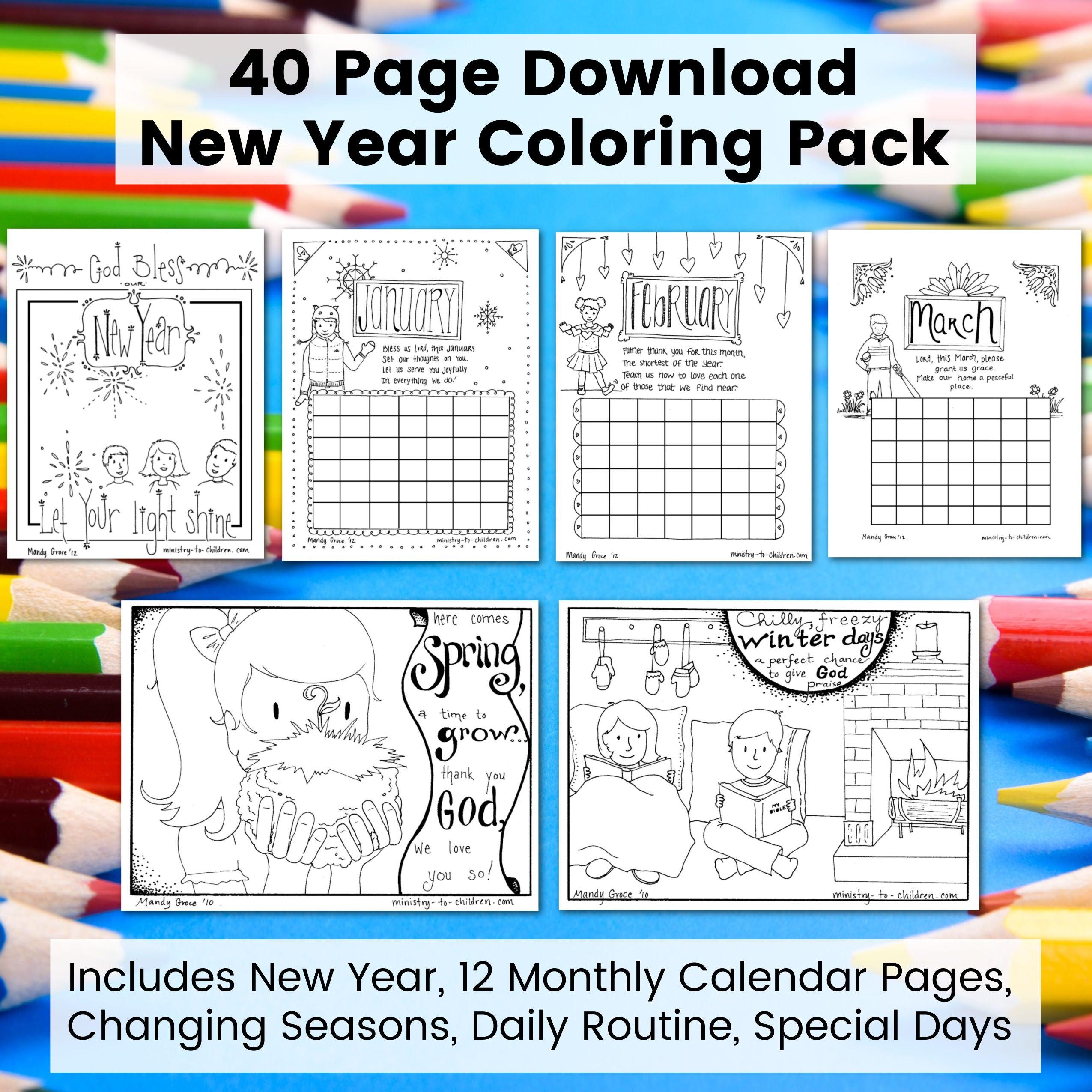 New year coloring pages