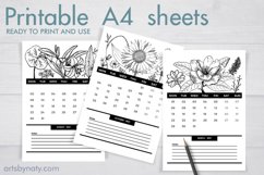 Botanical calendar for coloring