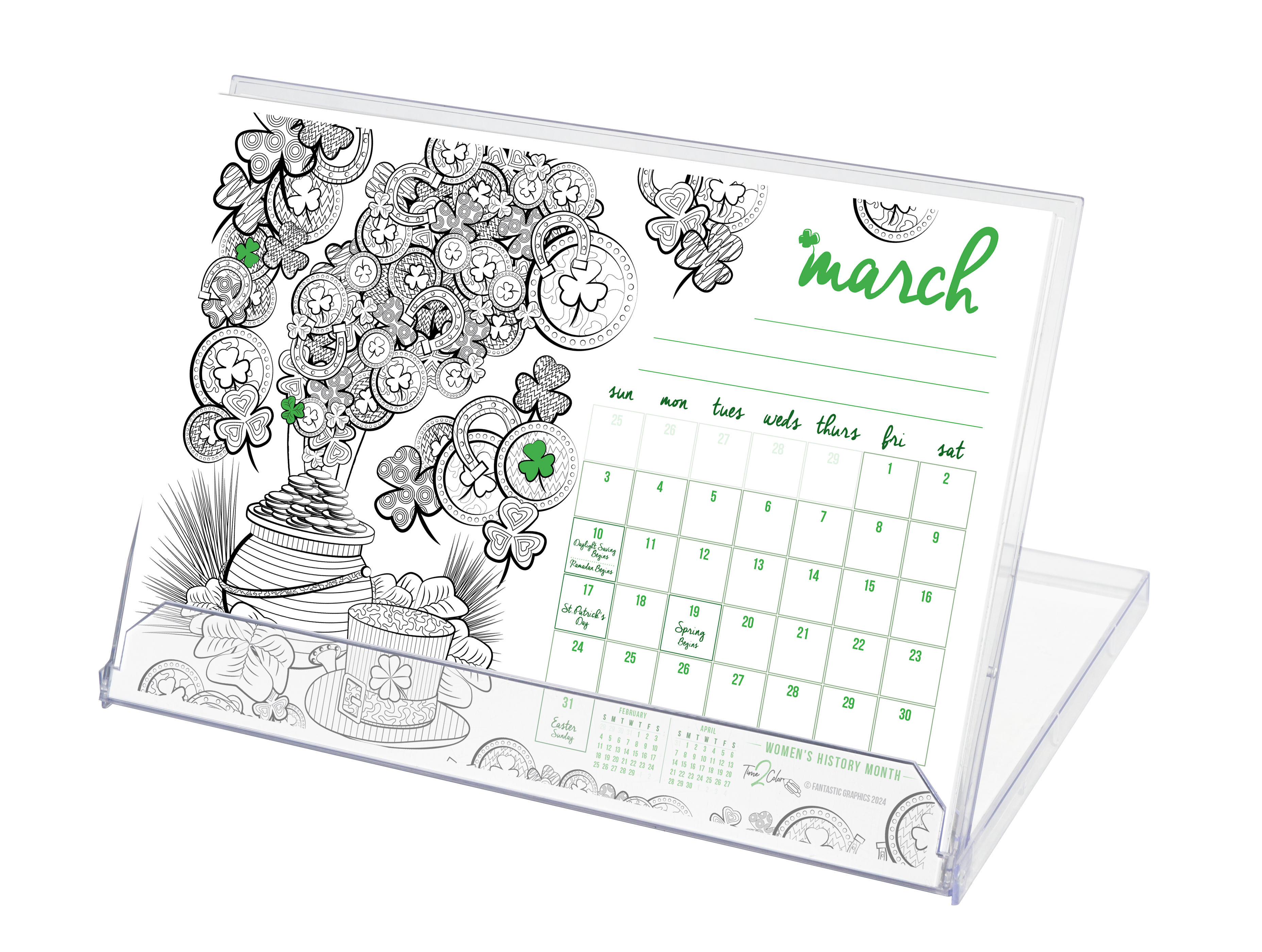 Christmas edition holiday theme lucite desktop coloring calendar â calendars