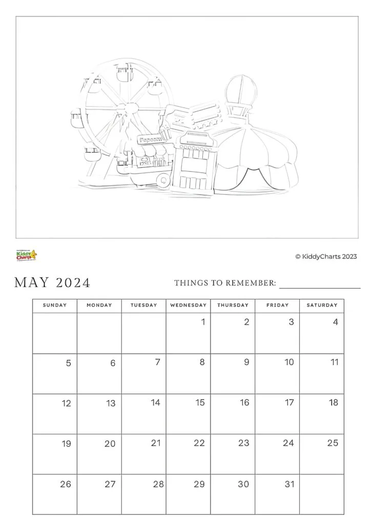 Coloring calendar to print and download today