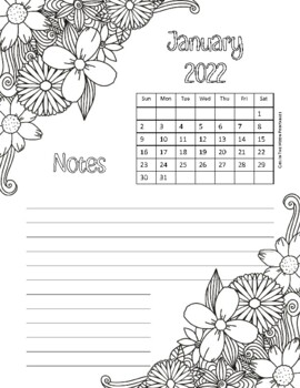 Calendar coloring pages by kayla thornton tpt