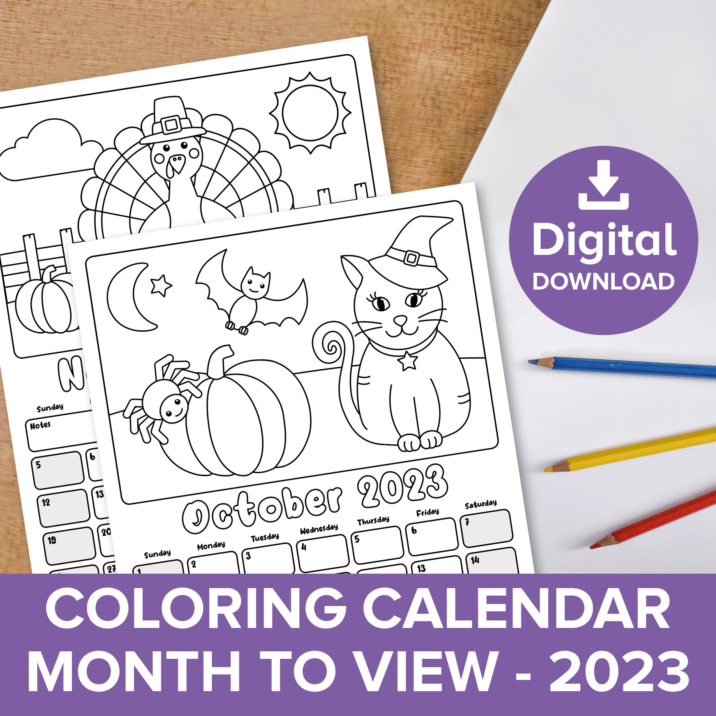 Coloring calendar childrens september month to view