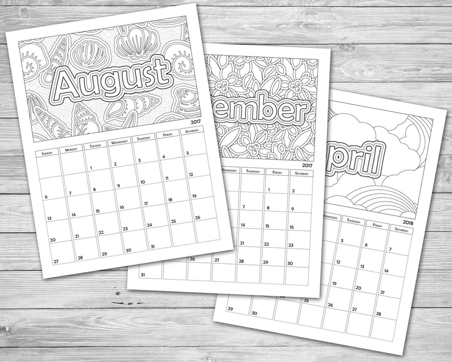 School year printable coloring calendar august