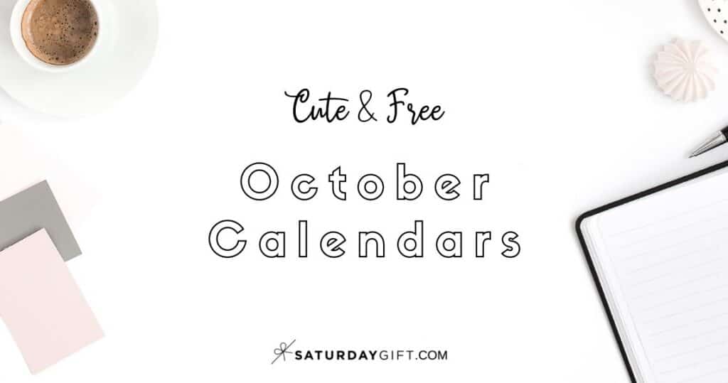 Cute free printable october calendar
