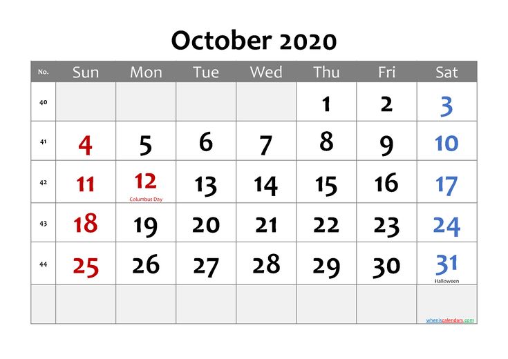 Free printable october calendar with holidays calendar template calendar printables weekly calendar template