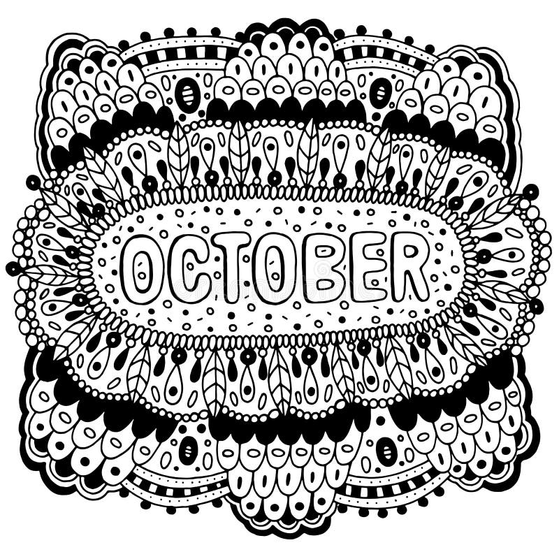 October coloring calendar stock illustrations â october coloring calendar stock illustrations vectors clipart