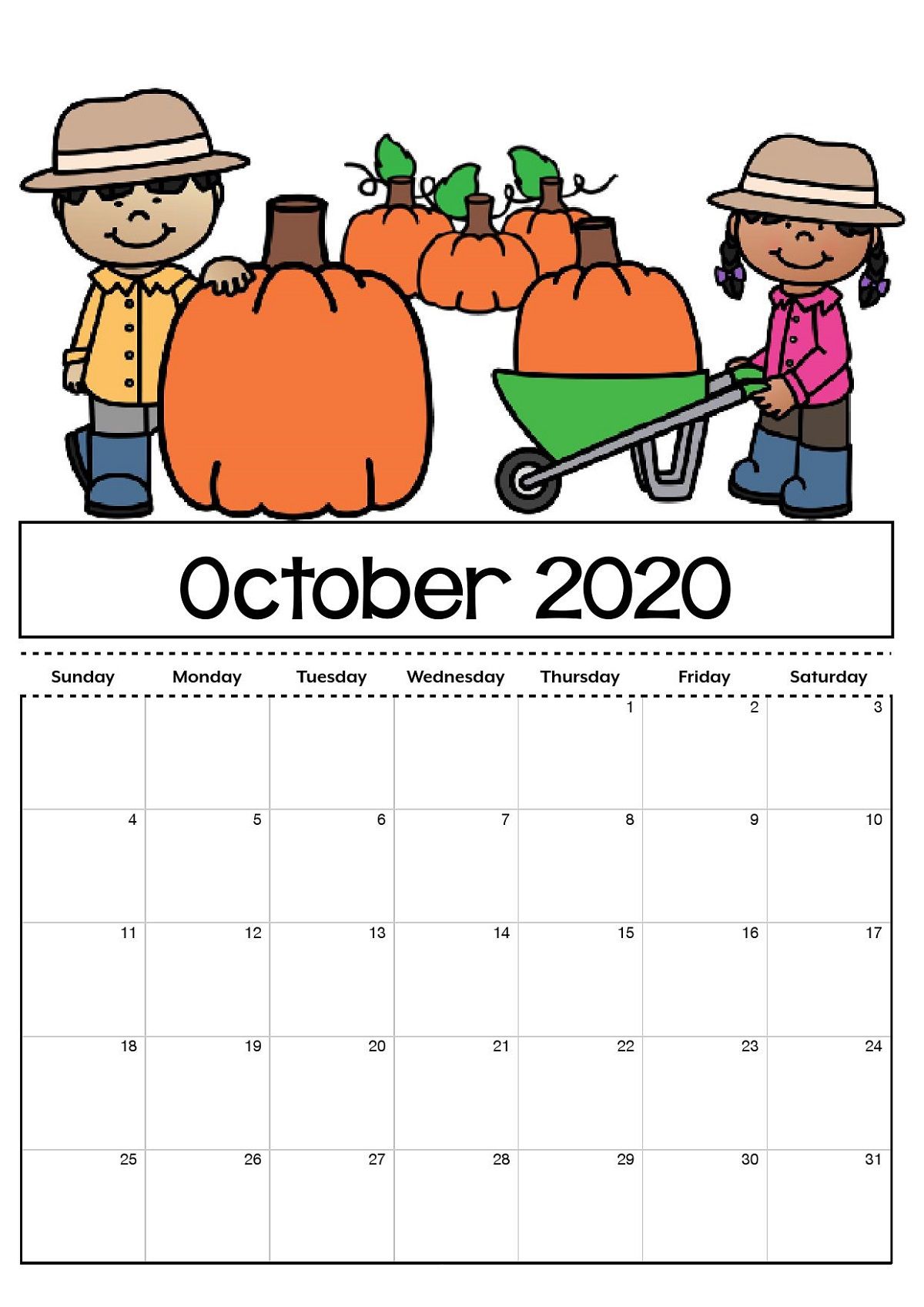 October calendar for kids kids calendar free printable calendar printable calendar