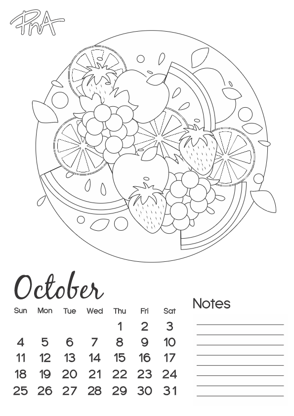 October free louring calendar